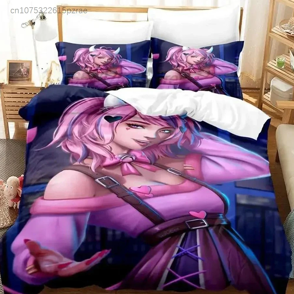 Ironmouse Single Twin Anime Kawaii Bedding Set Printed Bed Set With Pillowcase Duvet Cover Soft Queen King Size Bedclothes Home