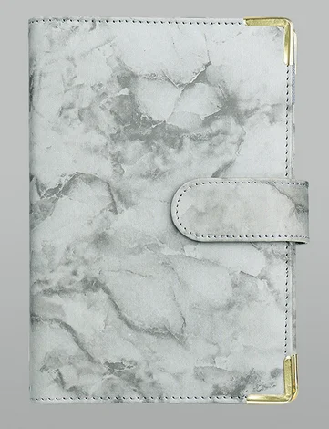 A5 A6 Marble Pink PU Binder Notebook DIY Binder Notebook Cover Diary Agenda Planner Paper Cover School Stationery