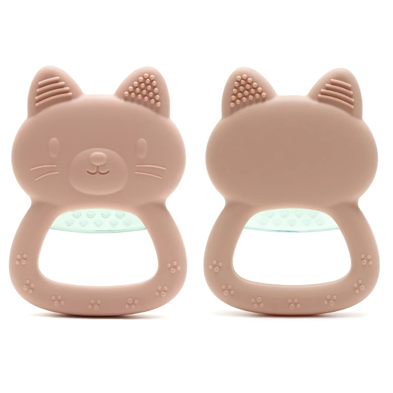Silicone Teether for Babies - Cute Cat Shape Chewing Toy, Safe for Infants & Toddlers, Freezable & Soothing