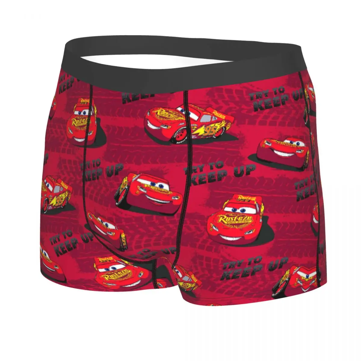 Custom Lightning McQueen Underwear Men Breathable Cars Cartoon Boxer Briefs Shorts Panties Soft Underpants For Homme