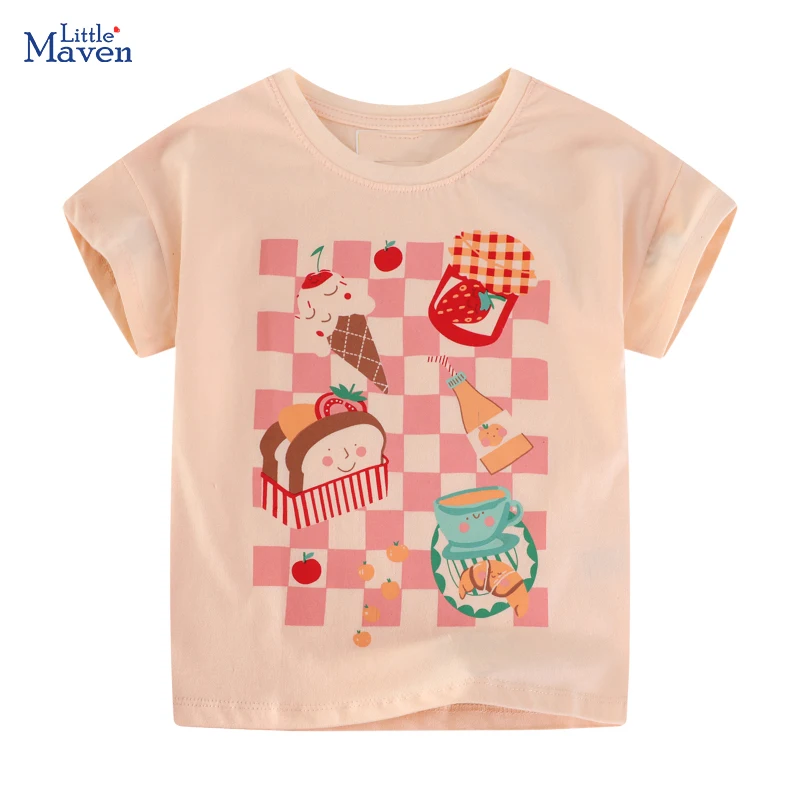 

Little maven Summer Children's Clothes Korean Girls Princess T-shirts Cartoon Ice Cream Fruit Print Cute Baby Girls Tees Tops