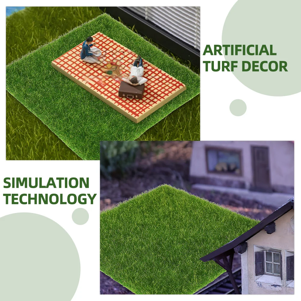 

9Pcs Artificial Turf Decor Realistic Green Lawn Mat for DIY Crafts Home Decoration Aquarium Sand Table Display