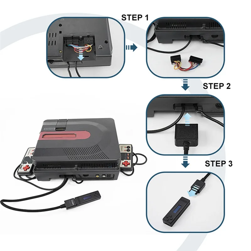 Y17A For Fdskey Disk System Drive Emulator+Cable Adapter+4GB Card With OLED Display For Sharp Twin Famicom Emulator