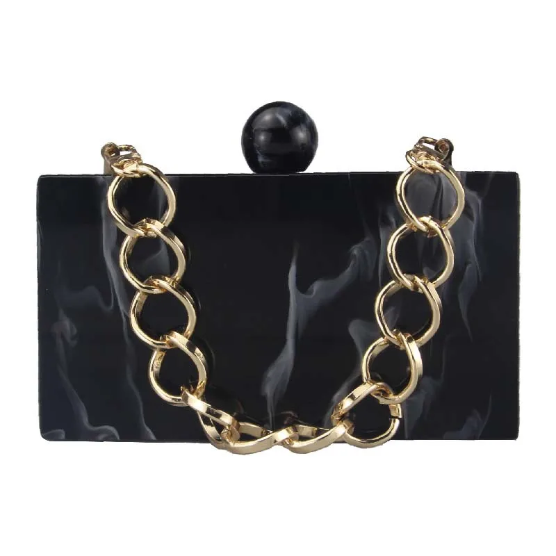 

Women's New European American Marble Acrylic Fashion Handheld Bags for Dinner Party and Wedding Single Shoulder Crossbody Bags