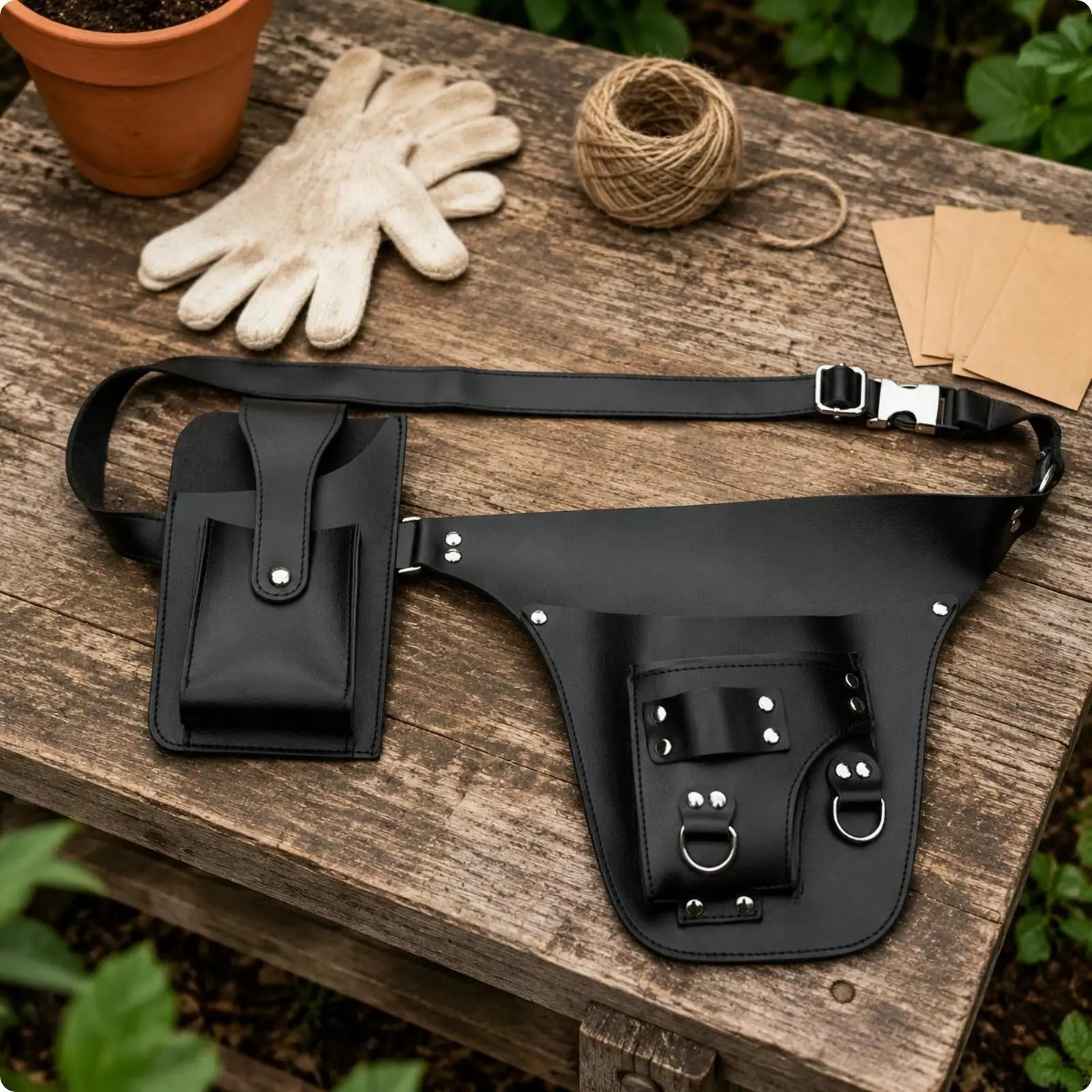 Garden Waist Pouch Multiple Pockets Garden Tool Belt Portable Waist Tool Bag for Gardeners, Gardening