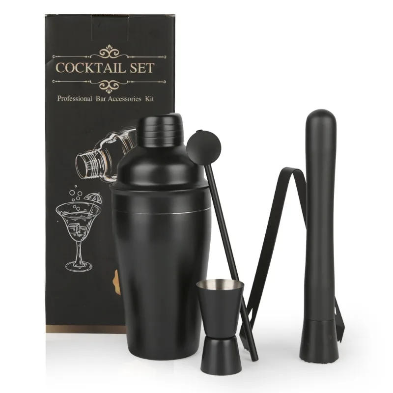 

Professional Bar Tools Cocktail Machine Beverage Mixing Mixer Set Matte Black Cocktail Mixer Set