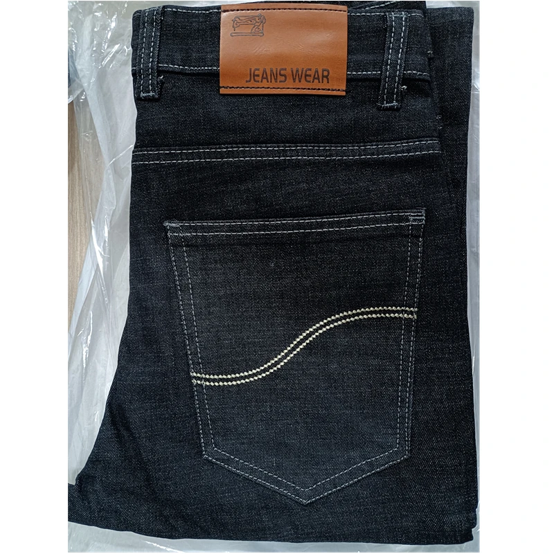 Calça jeans stretch de luxo masculina, jeans cavalheiro azul profundo, calça reta justa, moda estilo europeu e americano, tamanho 28-38