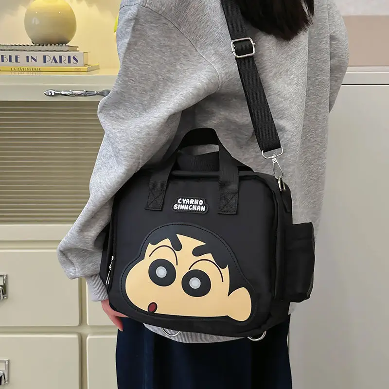 Crayon Shin-Chan Shoulder Bag Large Capacity Canvas Bag Casual Crossbody Bag Portable for Travel Backpack Holiday Gift Toys