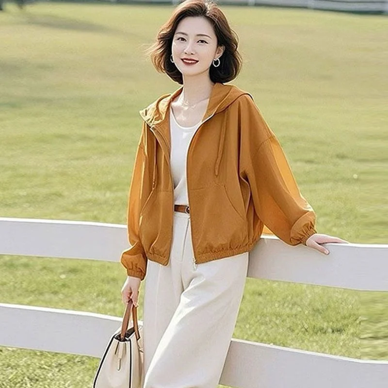 

Explosions Sunscreens Jacket Women 2025Summer New Sun Protection Clothing Coat Female Breathable Large Size 6XL Cardigan Outwear