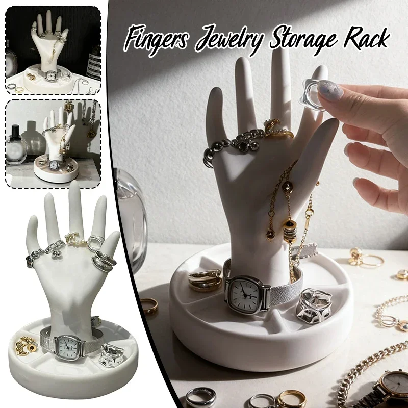 Creative Fingers Jewelry Storage Rack Makeup Table One-Handed Jewelry Storage Holder Home Bedroom Decoration Storage Ornament