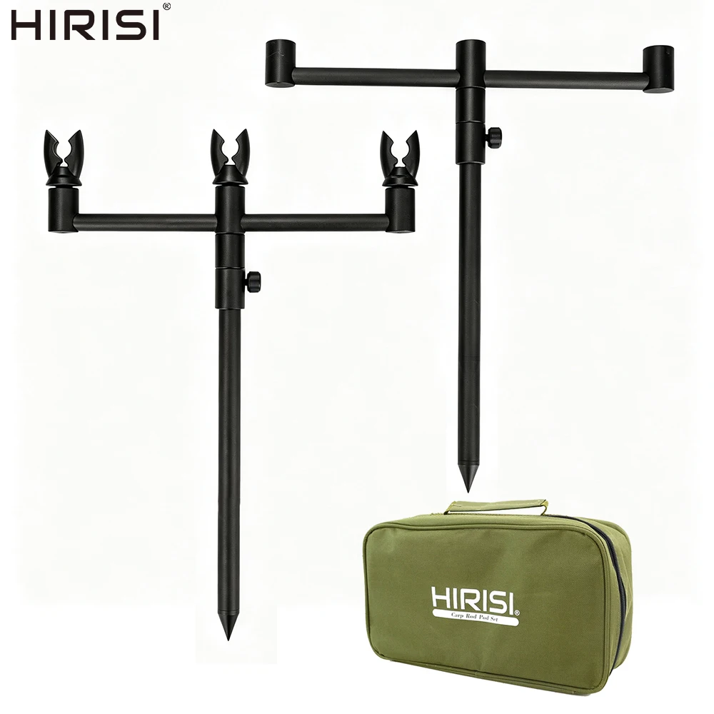 hirisi-kt1634-aluminium-carp-rod-pod-set-with-bank-sticks-buzz-bar-3-rod-rest-heads-storage-tackle-bag-fishing-accessories