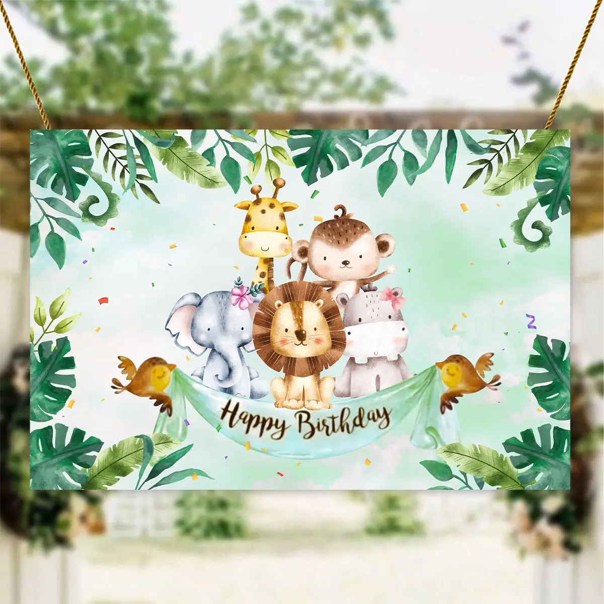 Jungle Animals Backdrop Wild One Jungle Party Decoation Safari Birthday Decorations Baby Shower Boy Girl 1st Birthday Background