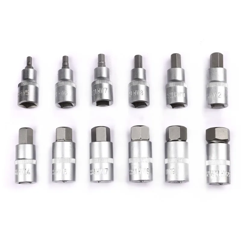 For 12PC 1/2 Specification, Tool Steel Wrench, Knurled Batch Sleeve, Pneumatic Auto Repair Hardware Tools