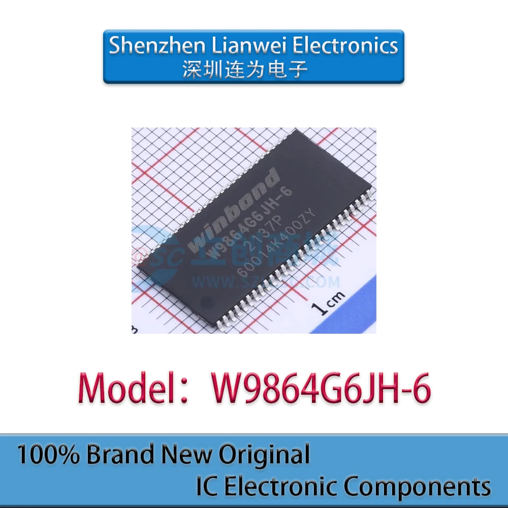 

100% New Original W9864G6JH-6 W9864G6JH IC Chipset TSOP-54