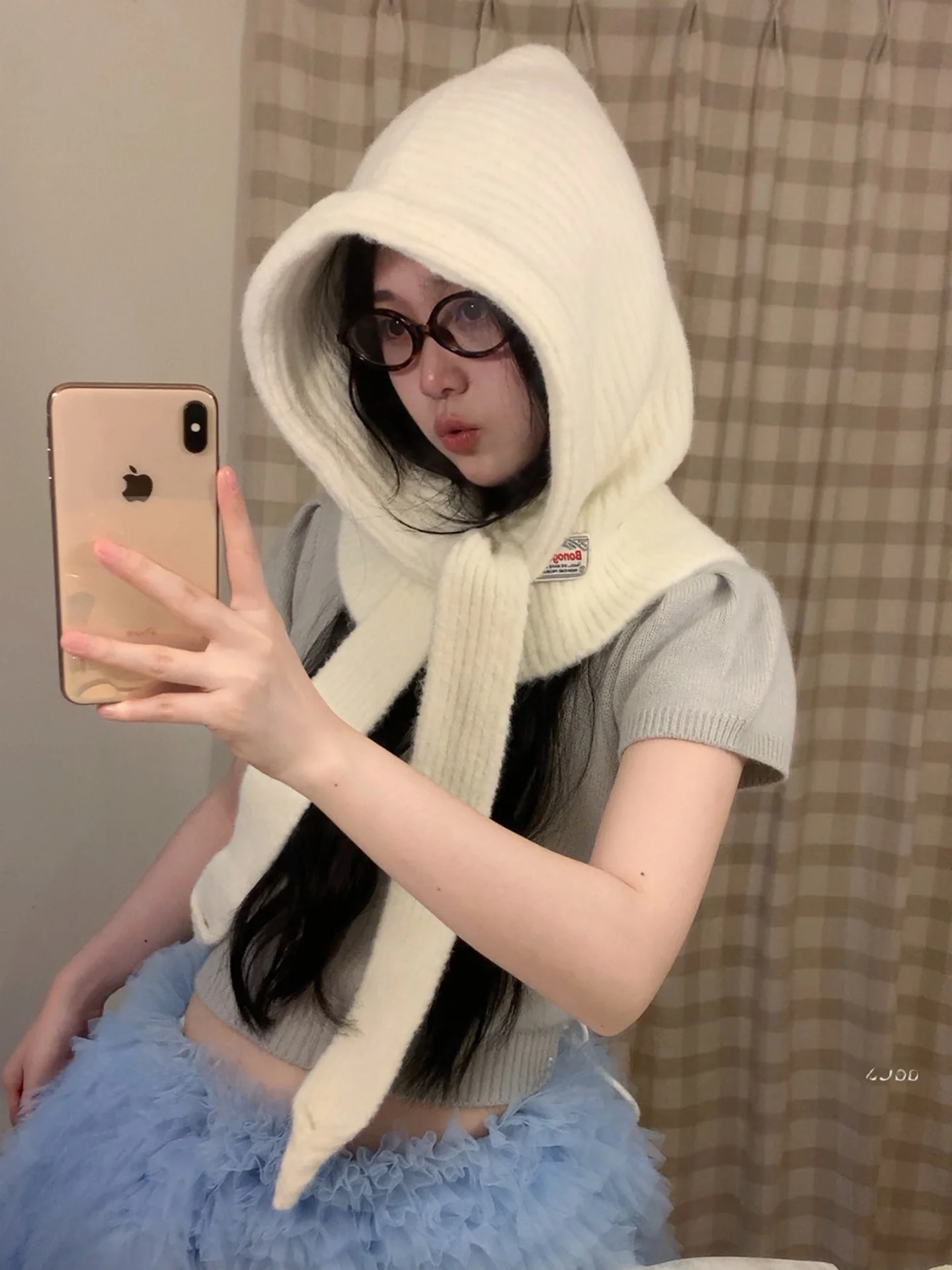 ソフトで心地良いレトロバラクラバ帽子女性用冬暖かい首保護スカーフ一体型耳保護ニットキャップネックウォーマー