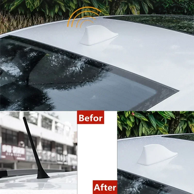 5/1pc Car Radio Shark Fin Car Shark Antenna Radio FM Signal Design for All Automobiles Aerials Auto Exterior Styling Replacement