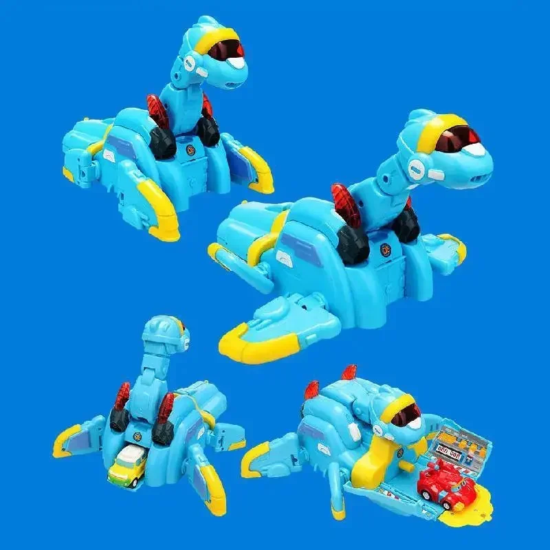 New Hot Car Deformation Gogo Dino Action Map Release Base Rex / Ping / Tomo Children Transformation Dinosaur Toy Children Gift