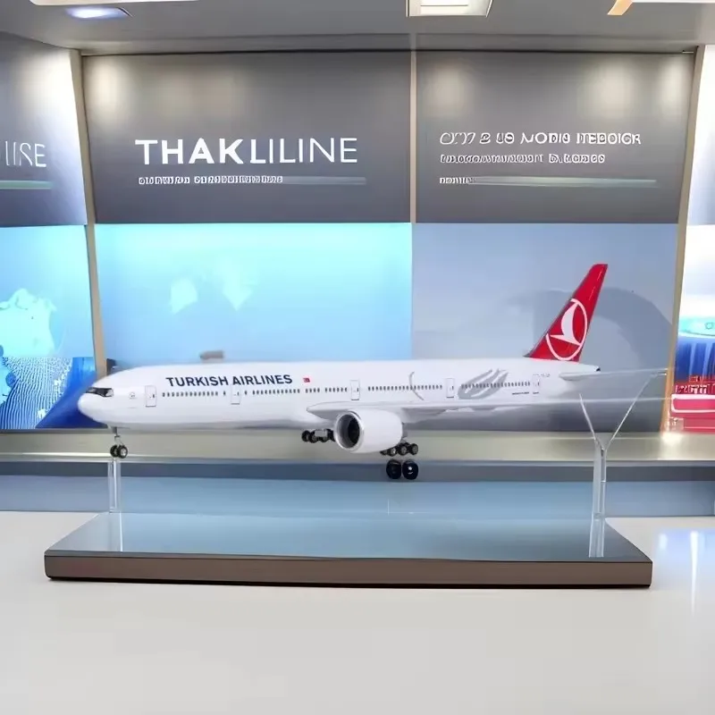 

1:157 Scale Model B777 Aircraft Turkish Air Airlines With Light and Wheel Diecast Resin Airplane Collection Display Toys Gifts