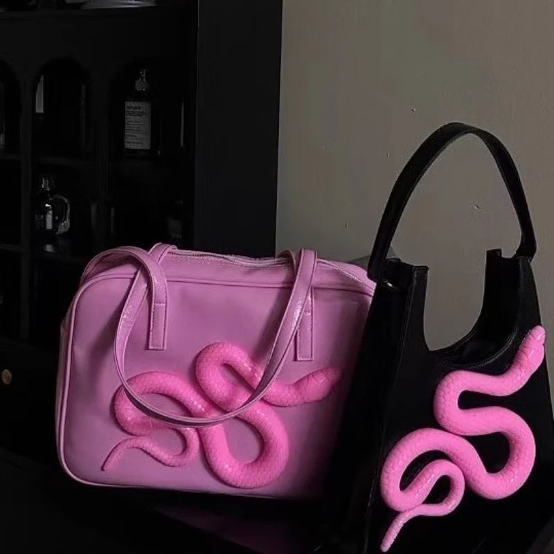 

Оригинальный нишевый дизайн, трехмерная змеиная темная горячая девушка, сумки на плечо из натуральной кожи для женщин, хит продаж