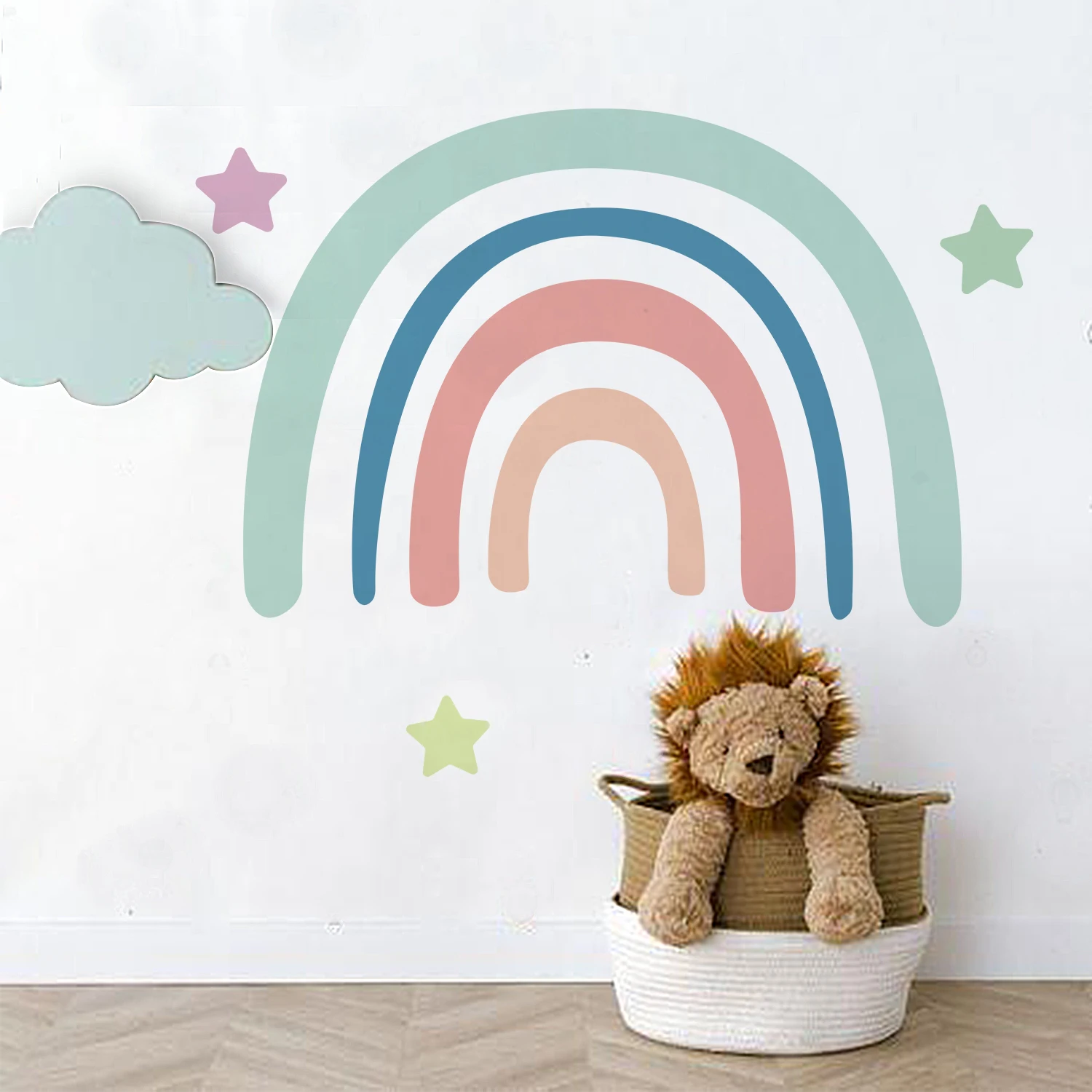 Cartoon Boho Rainbow Wall Sticker Wall Decals Home Decorations Color Mural Sticker Baby Living Bedroom Ornament Home Wallpaper