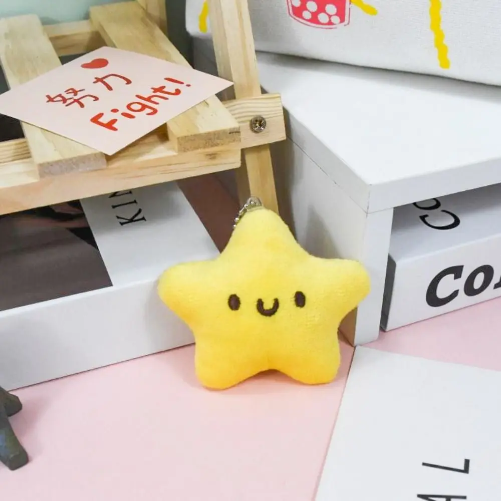 Pendant Accessory Soft Star Plush Keyring Handmade Plush Star Plush Pendant Cotton Cute Pentagram Key Chain Backpack Pendant