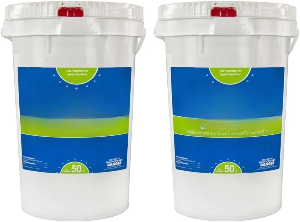 Cloro Granular Estabilizado | Cubo de 50 libras | Utilice como bactericida, algas y desinfectante en natación