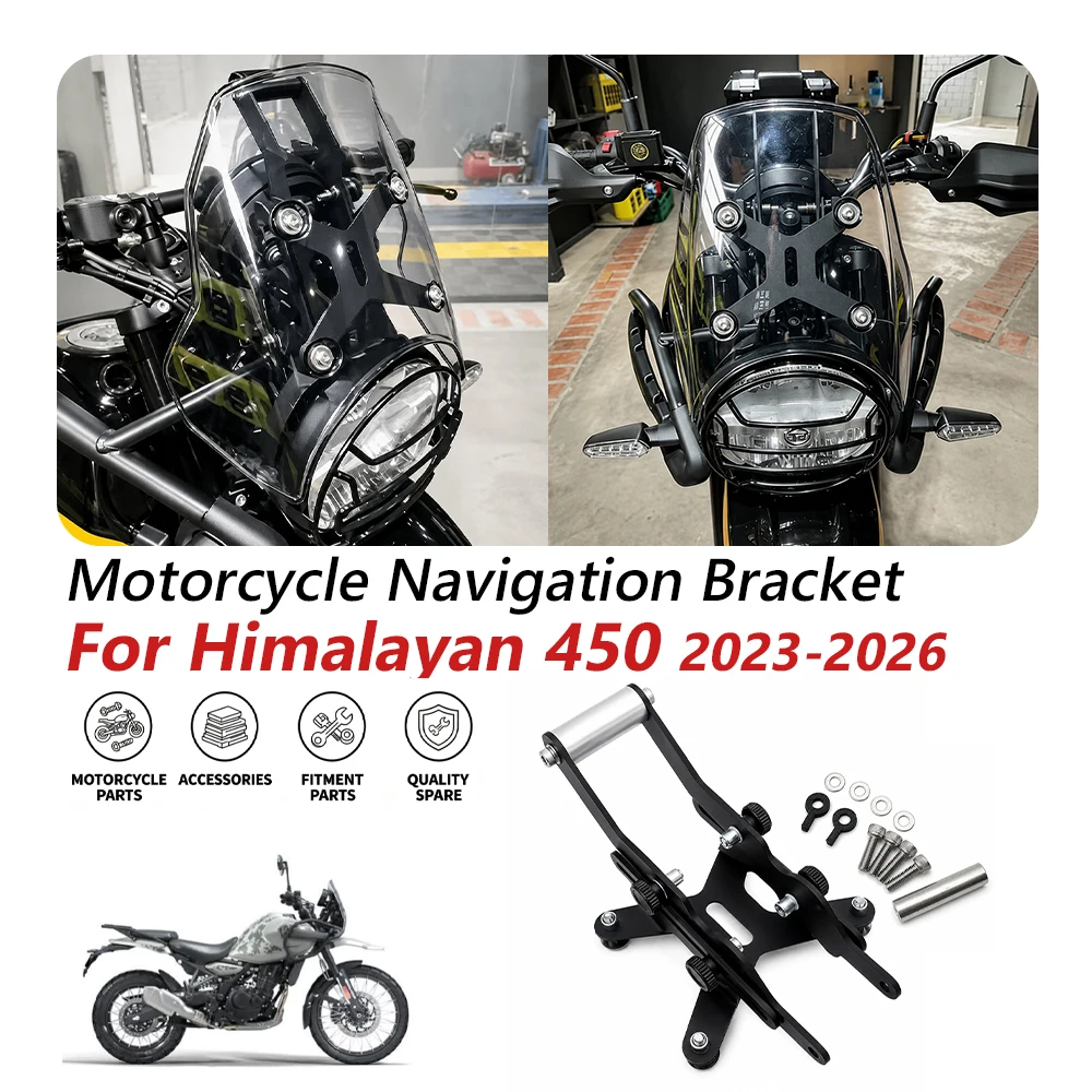 For Himalayan 450 Himalayan450 Himmy 450 2023-2026 Motorcycle Windshield Adjustable Navigation Bracke GPS Holder Phone Mount
