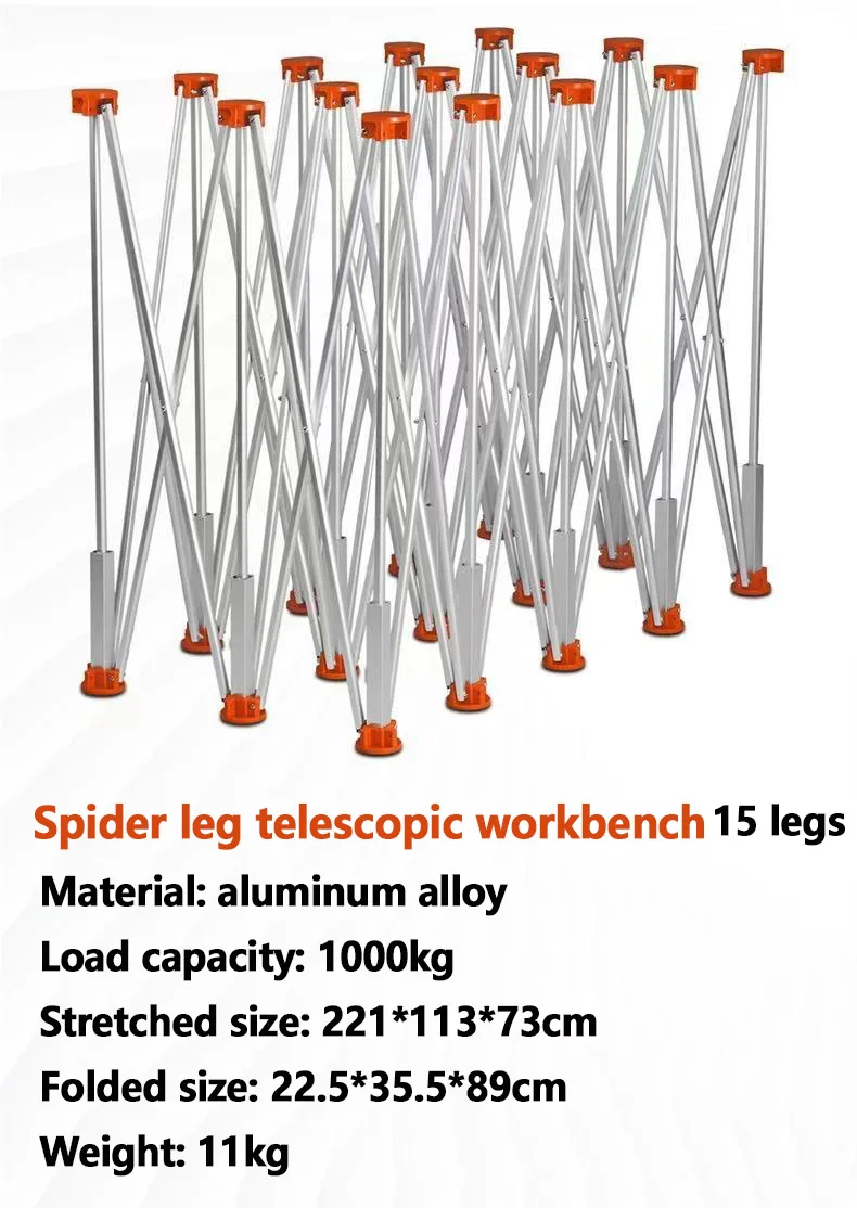 Spider Leg Workbench Tile Support 1000KG Frame Aluminum Alloy Multifunctional Foldable Woodworking Telescopic Workbench