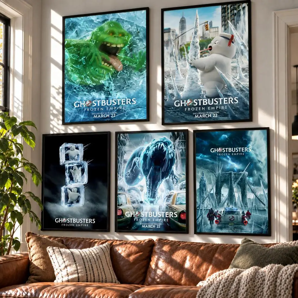 movie Ghostbusters Frozen Empire Poster HD Poster Self Adhesive Waterproof Wall Art Print Bedroom Living Room Modern Decor Gift