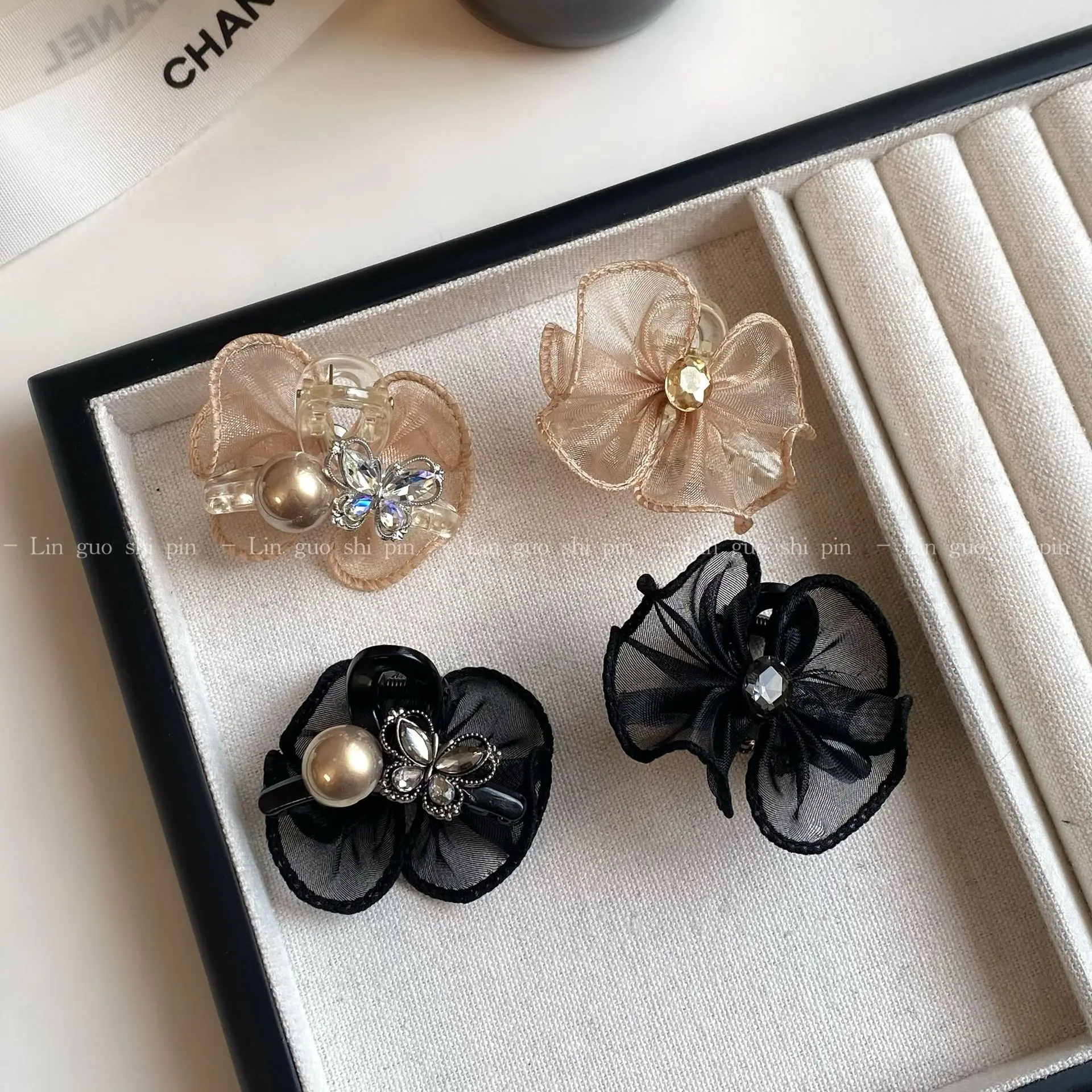 

Новинка в стиле K: популярная изысканная заколка-краб для челки с сетчатым кружевом, заколка-краб для волос, аксессуар для волос