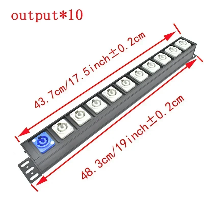 NAC3MPA NAC3MPB C Luce da palco Connettore LED Telaio di alimentazione 1-11AC Presa aeronautica 4000W PDU Ciabatta