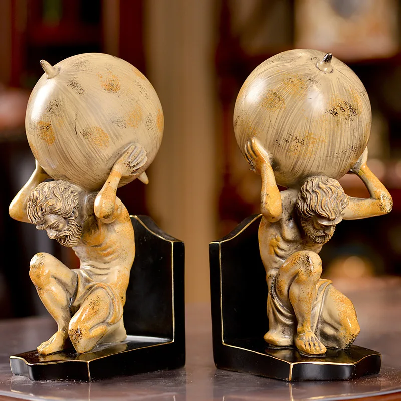 American country decoration crafts, figure sculpture, office resin bookends, home ornaments