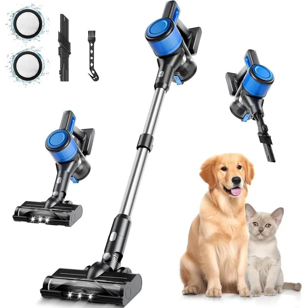 8-in-1 Lightweight Stick Vacuum with 45Mins Runtime, Powerful Suction, Anti-, Rechargeable for Hardwood Floor Carpet Pet Hair, N