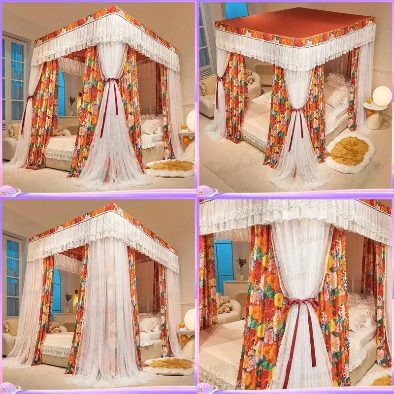 2026 new floor-to-ceiling blackout mosquito net household bedroom integrated tent windproof mosquito-proof moisture-proof