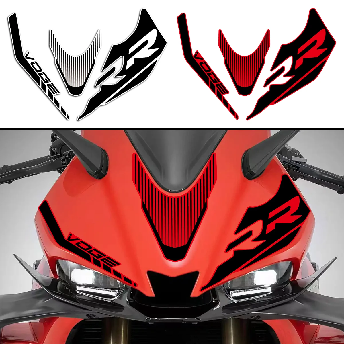 Autocollants réfléchissants en vinyle pour accessoires de Moto VOGE RR660S, décalcomanies de tête de carénage de Sport