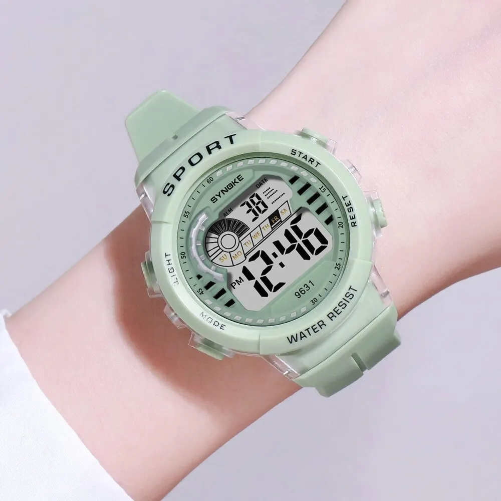 SYNOKE Student Electronic Watch Unisex Sport Watch Multifunction Military Sports Waterproof Luminous LED Digital Kids Big Dial