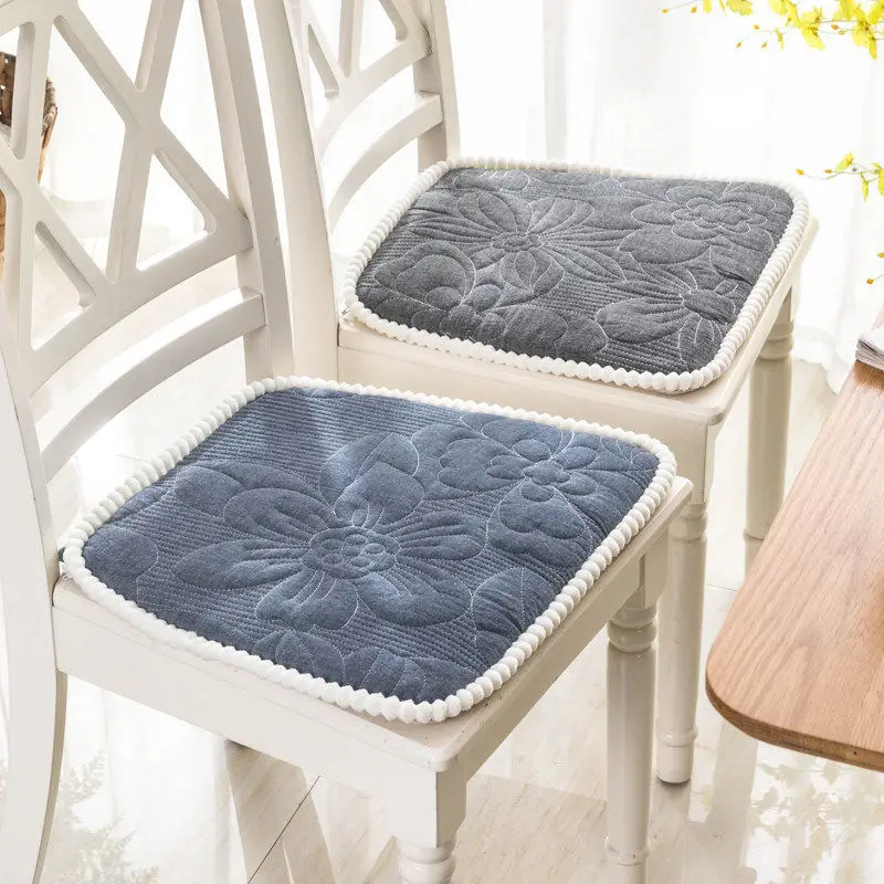 

Creative Flower Dining Chair Anti-slip Mat Four Seasons Universal Cotton Sitting Pads Simple Solid Color Home Decor Stool Mat