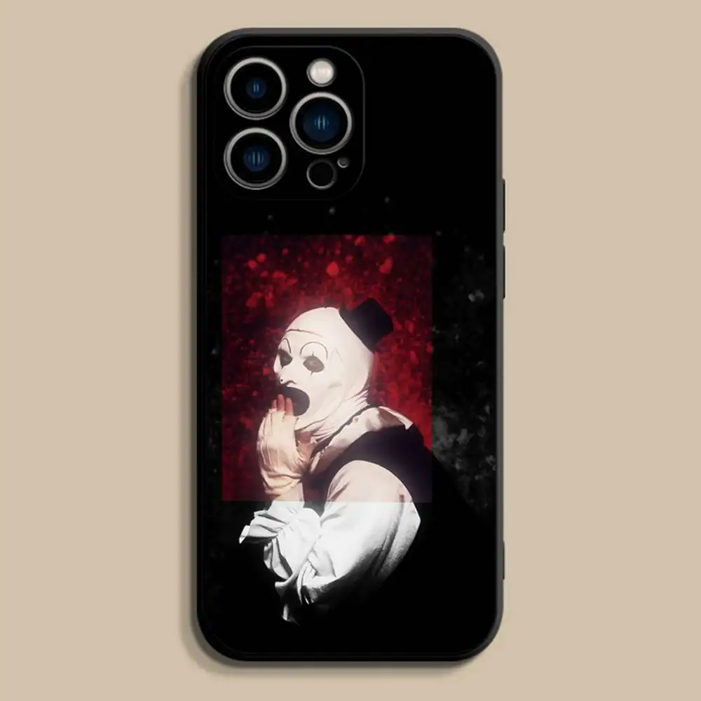 Divertida funda de teléfono A-Art the C-Clown para iPhone 17,16,15,14,13,12,Pro,Max,Plus,E,SE4,Air,Mini funda suave negra