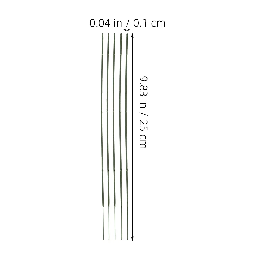 

100pcs Green Floral Stem Wire Flexible Iron Stems For Diy Artificial Flower Arrangements Realistic Coating Wedding Decor Craft