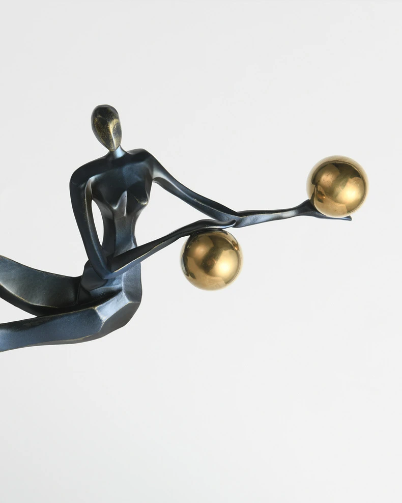 &c Modern Art Black Acrobatics Performers Creative Anthropomorphic Metal Table Decor for Office Study Room Home Decor