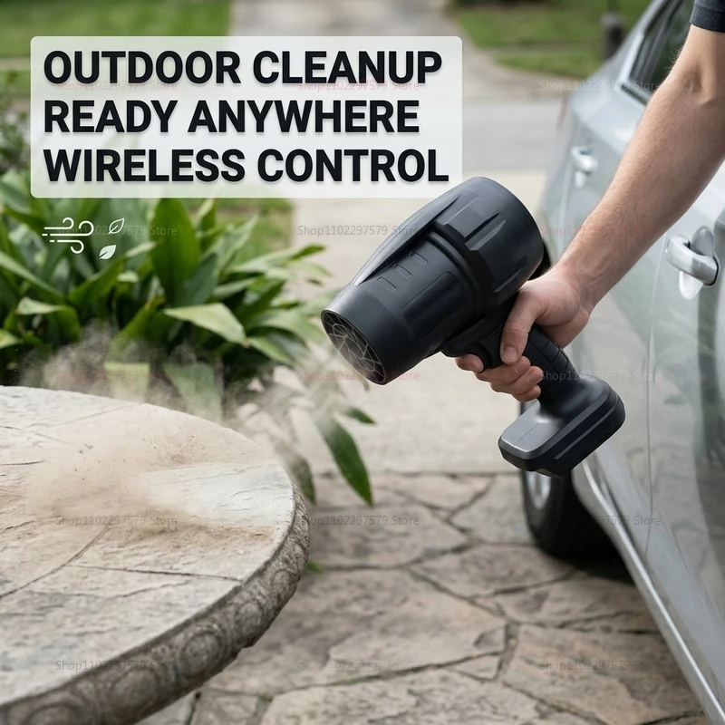 Soplador Eléctrico Inalámbrico Portátil, Limpiador de Hojas, Nieve y Arena, Herramienta para Jardín, Garaje, Taller, Exteriores, Jardinería y Paisajismo