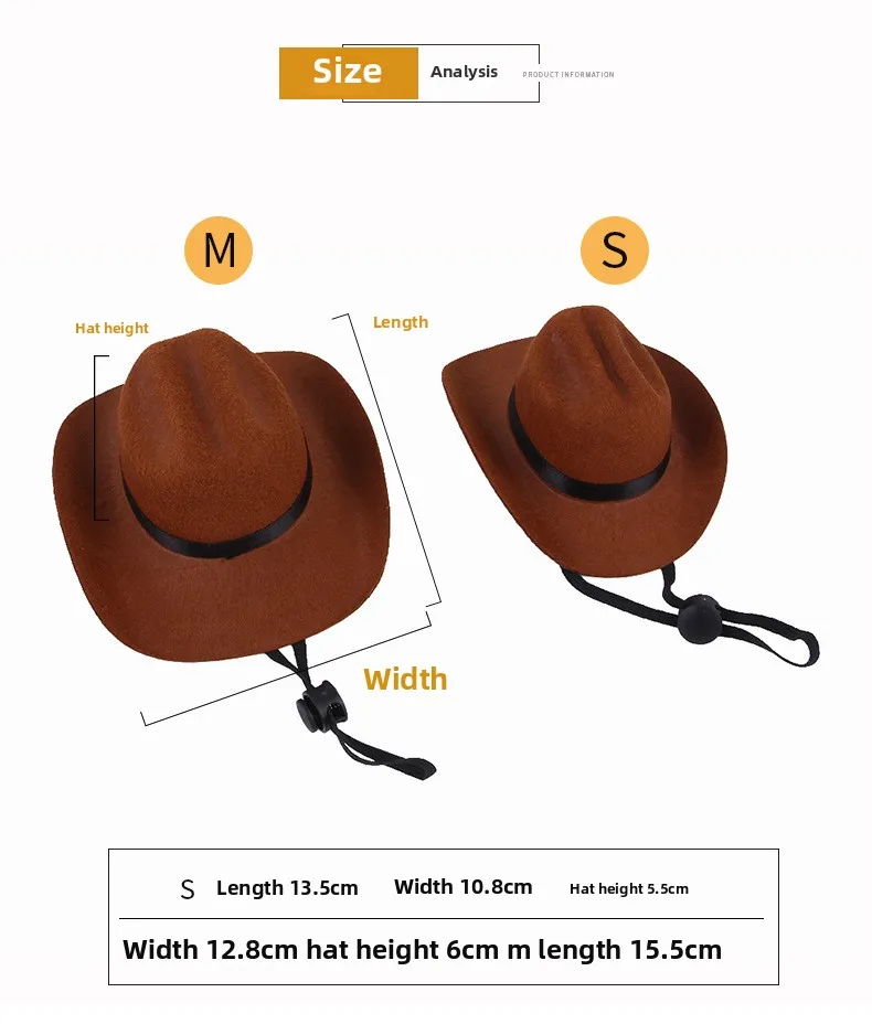 Chapeaux pour animaux de compagnie, chats, chiens, protection solaire, beaux chapeaux de Cowboy occidentaux, chapeaux de taille réglable