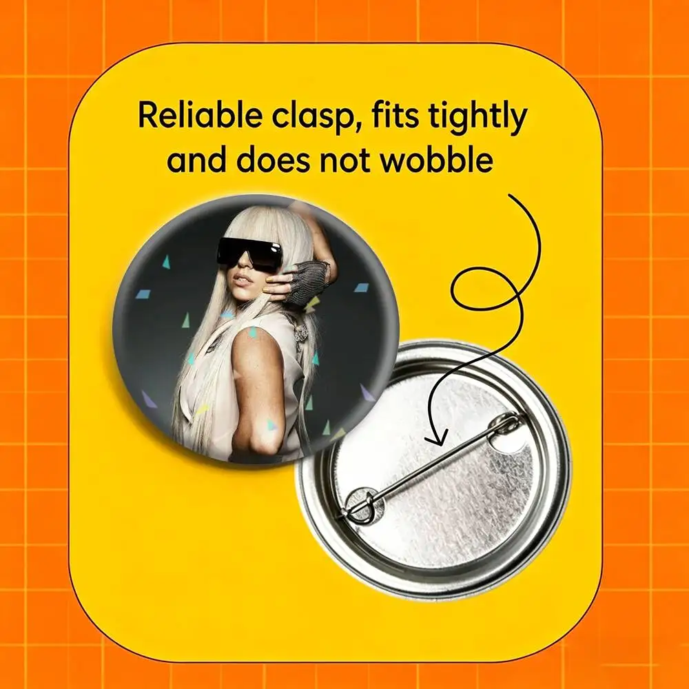 Pop Singer Lady Gaga Cartoon Style 32/44/58mm Handmade Pins Round Brooch Badge Backpacks Clothes