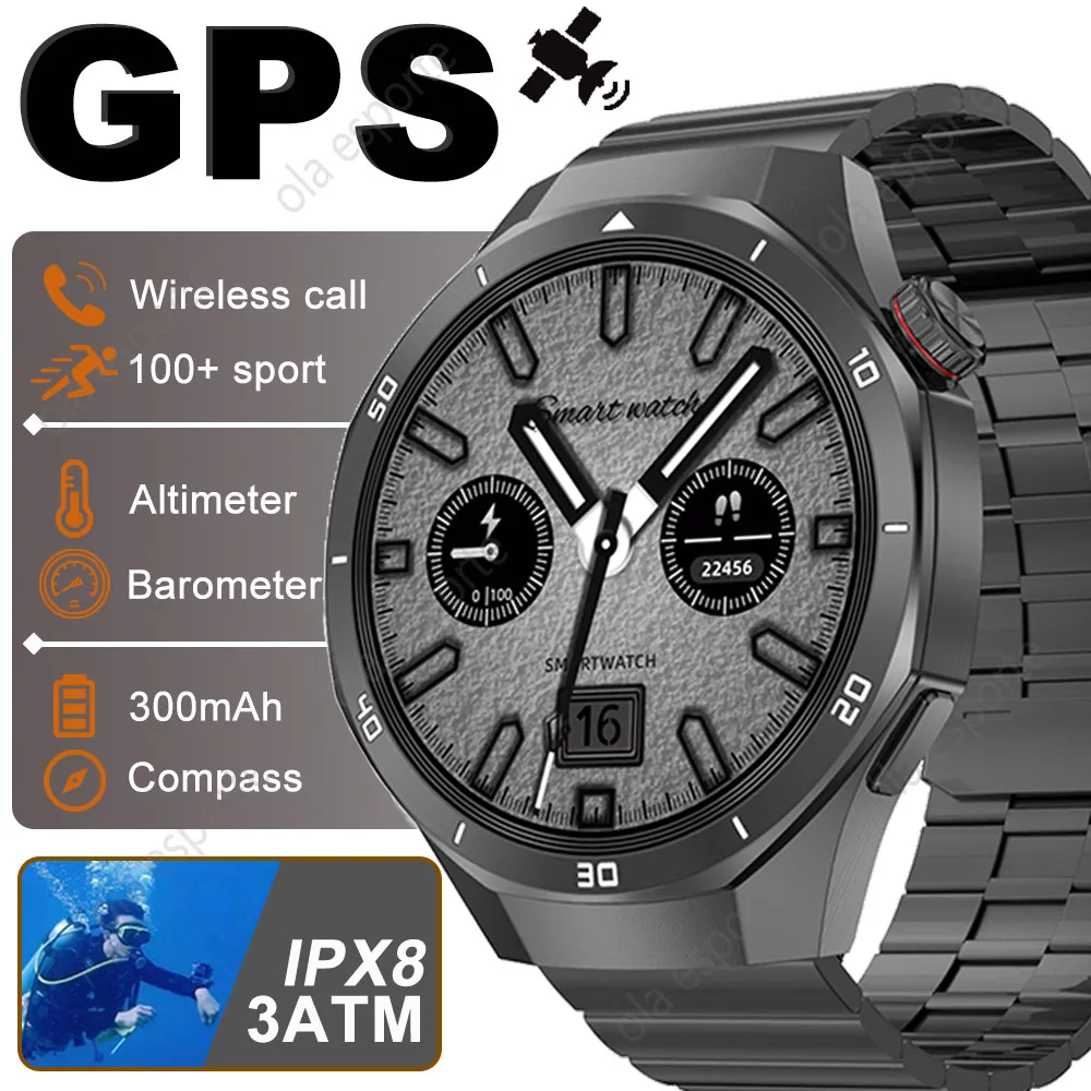 

New Outdoors Waterproof GPS Smart Watch Men 1.46" AMOLED 366*366 Pixel Display Always Show Time Call Reminder Ladies Smartwatch