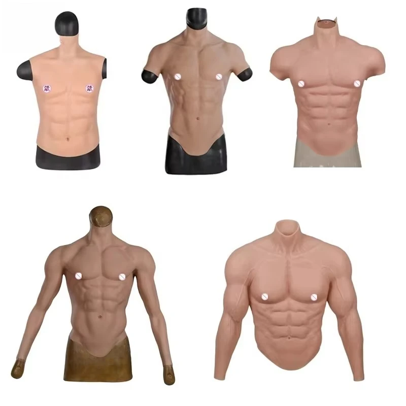 Adult Realistic Silicone Muscle Vest Artificial Abdominal Muscles for Cosplay Masquerade Halloween Stage Costume Props