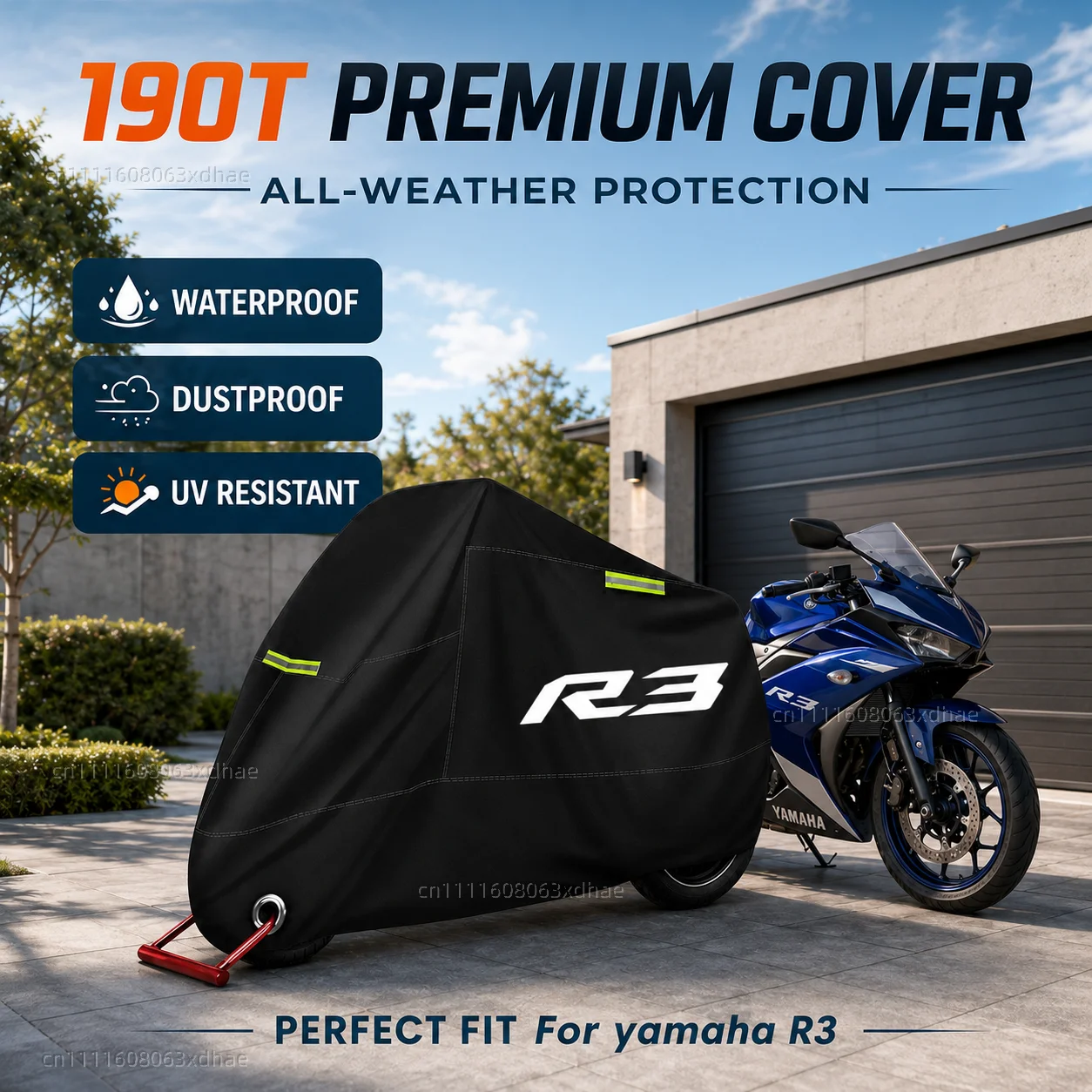 

Motorcycle Cover All Season Waterproof Dust Rain UV Protection 190T Oxford Cloth For For yamaha YZFR3 YZF-R3 YZF R3 2015-2023