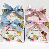 6/10PCS First Holy Communion Packaging Gift Bags Cookie Candy Box Party Wedding Favors for Guests Baby Shower Baptism Decor