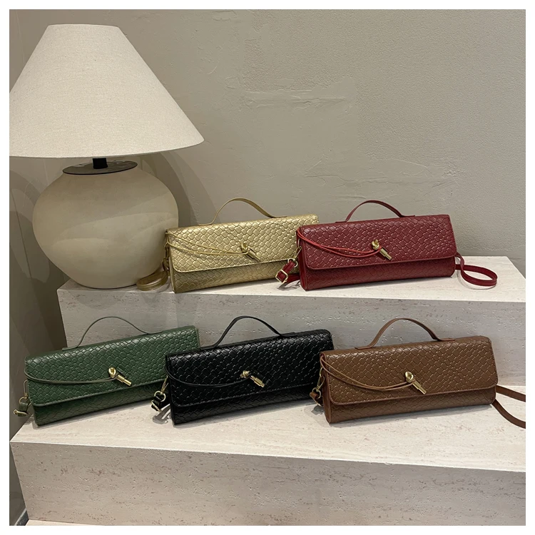 Bolso de Hombro Elegante con Textura Tejida, Estilo , Bolso de Mano para Cena, Bolso Cruzado para Mujer, Estilo Casua...