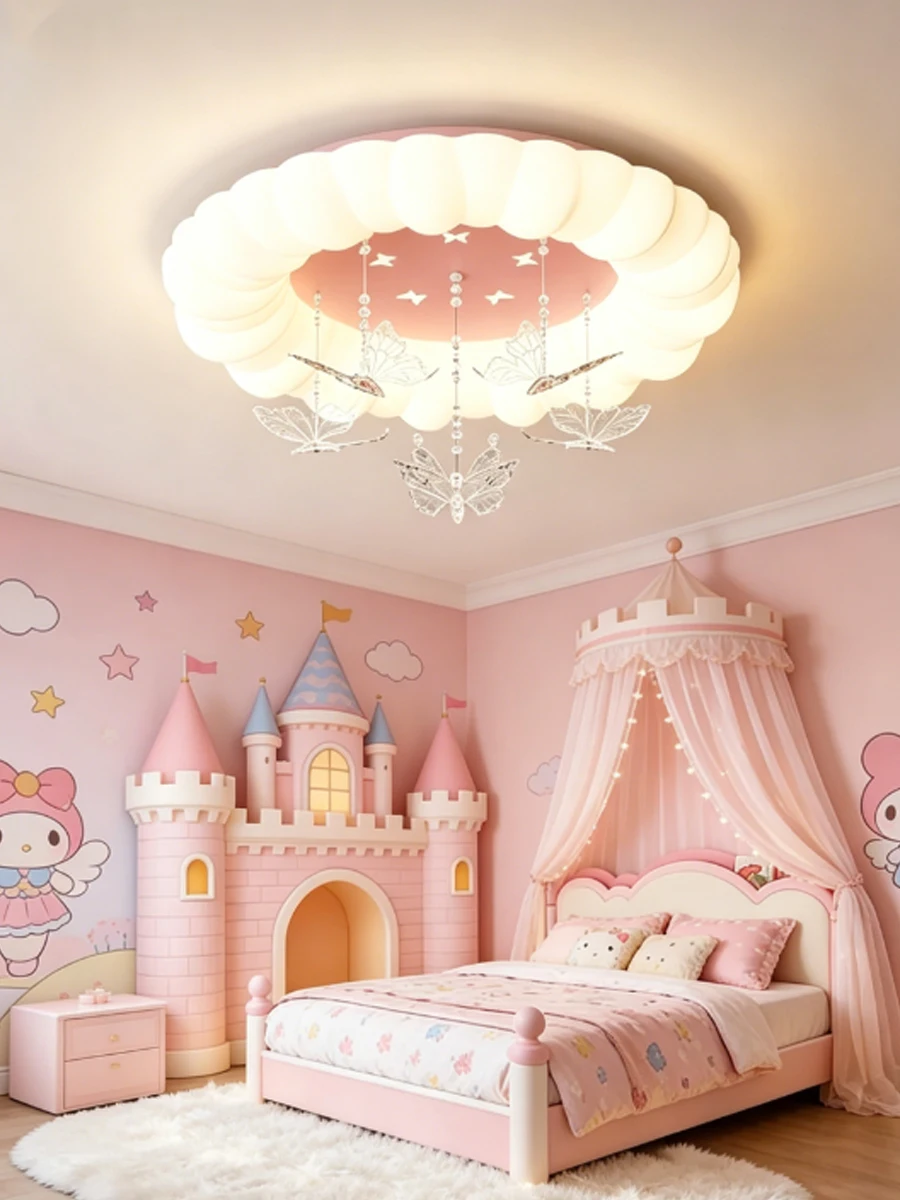 Butterfly LED Ceiling Light 2026 New Kids Room Bedroom Eye Protection Smart Voice Control Round Lamp