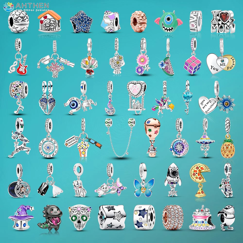 

Ahthen 925 Sterling Silver Beads Distinctive Luck Wedding suit Unicorn Dangle Charms fit Original Pandora Bracelets or Necklaces